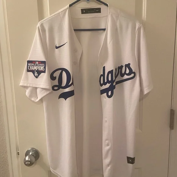LA Dodgers Nike S jersey blank w/ 2020 World Series champions patch